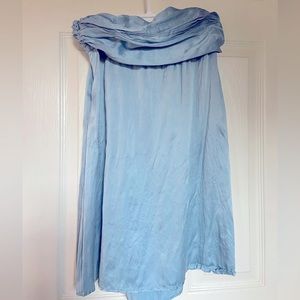 Arden B Baby Blue 100% Silk Crinkle Skirt - XS